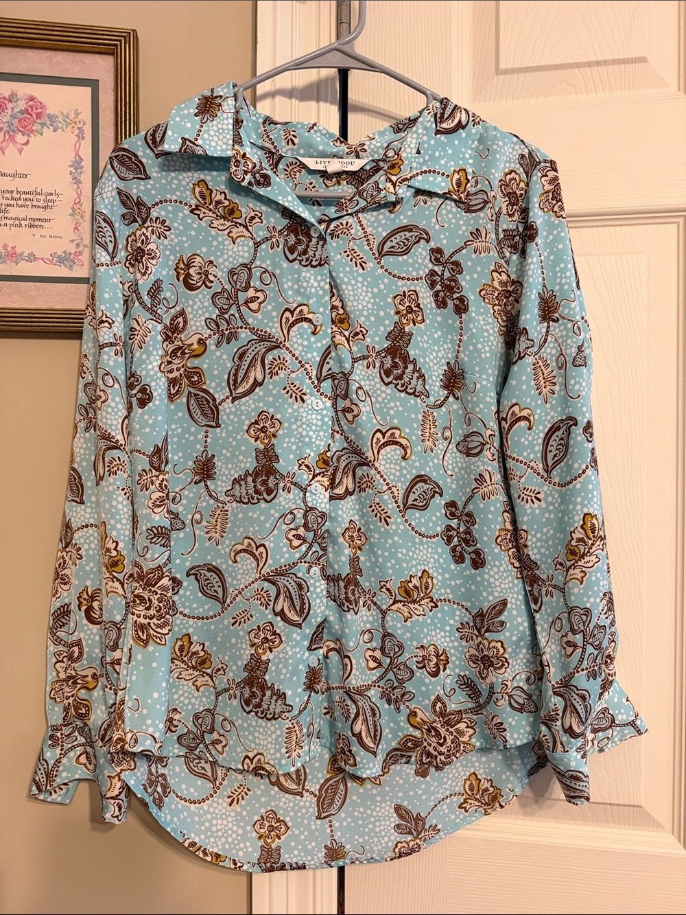 Liverpool Blue Floral Button-Down Shirt